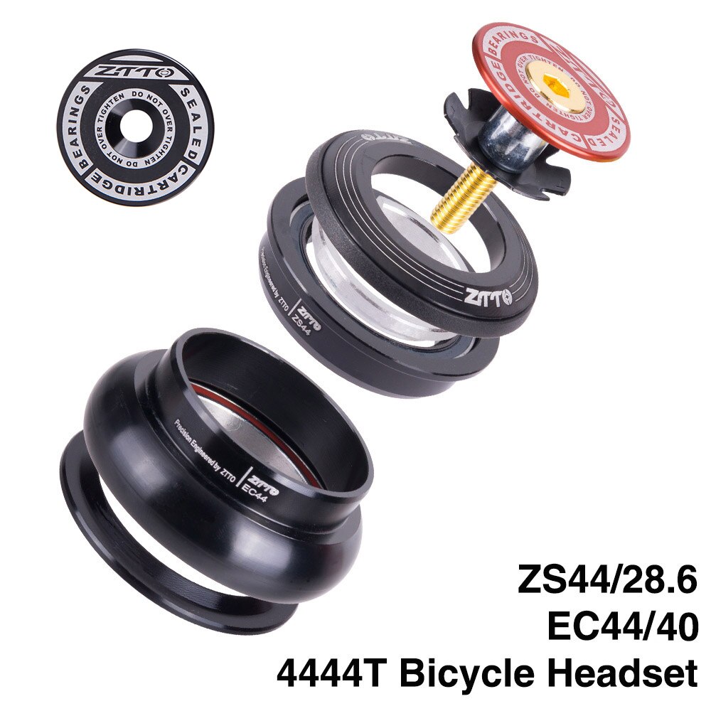 ZTTO Fiets Headset 4444 T MTB 44mm ZS44 EC44 CNC 1 1/8 &quot;-1 1/2&quot; Rechte Buis frame om Tapered Buis Vork 1.5 Adapter Headset: 4444T RED