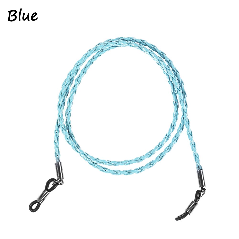 1PC Colorful Leather Eyeglass Chain 6 Colors Adjustable Glasses Neck Strap Sunglasses Lanyard Unisex Eyewear Accessories: blue