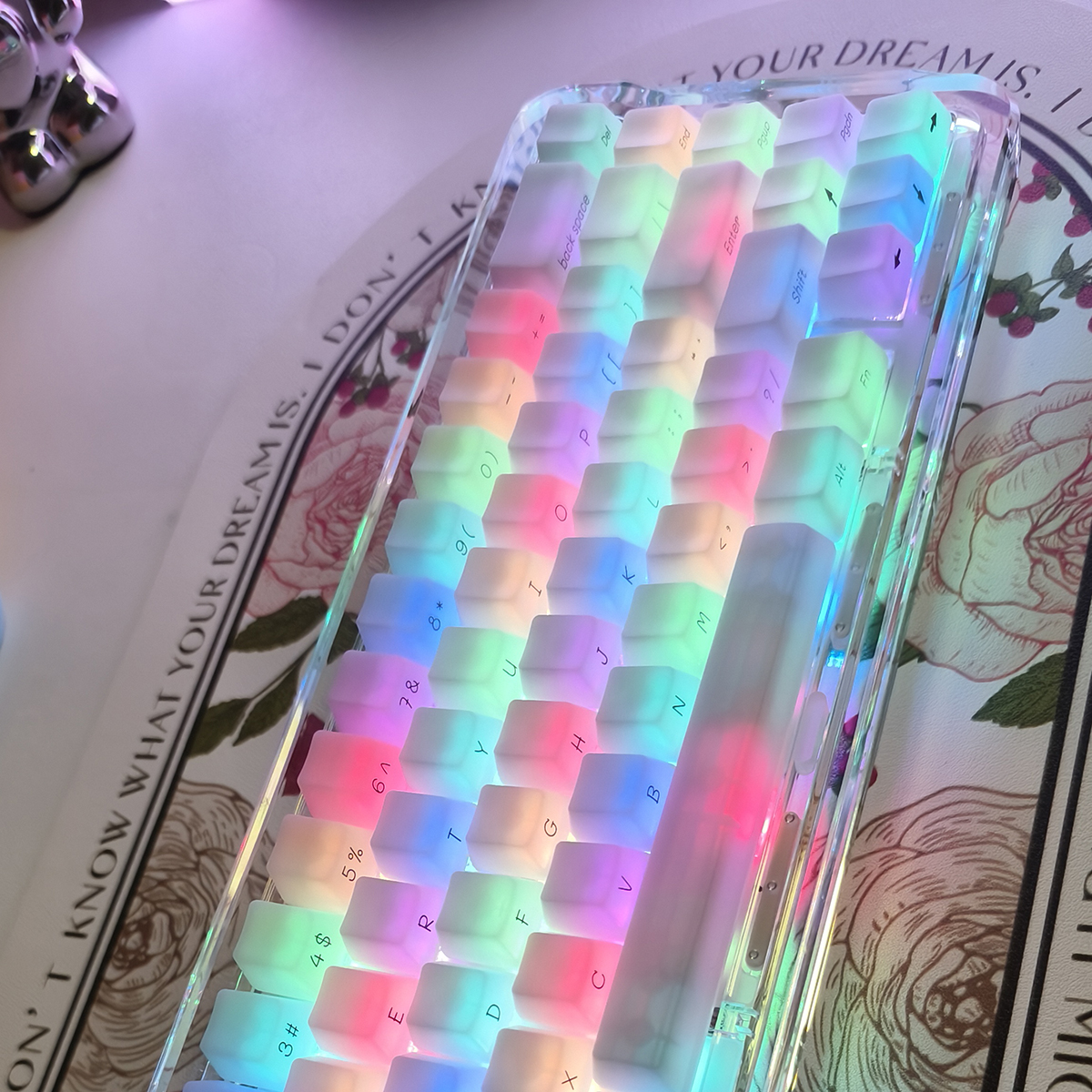 JCM Fog Kermeates Keycap Silk Screen Transparent Keycap OEM Profile 130 Keys For Cherry MX mechanical keyboard 7U Space Key