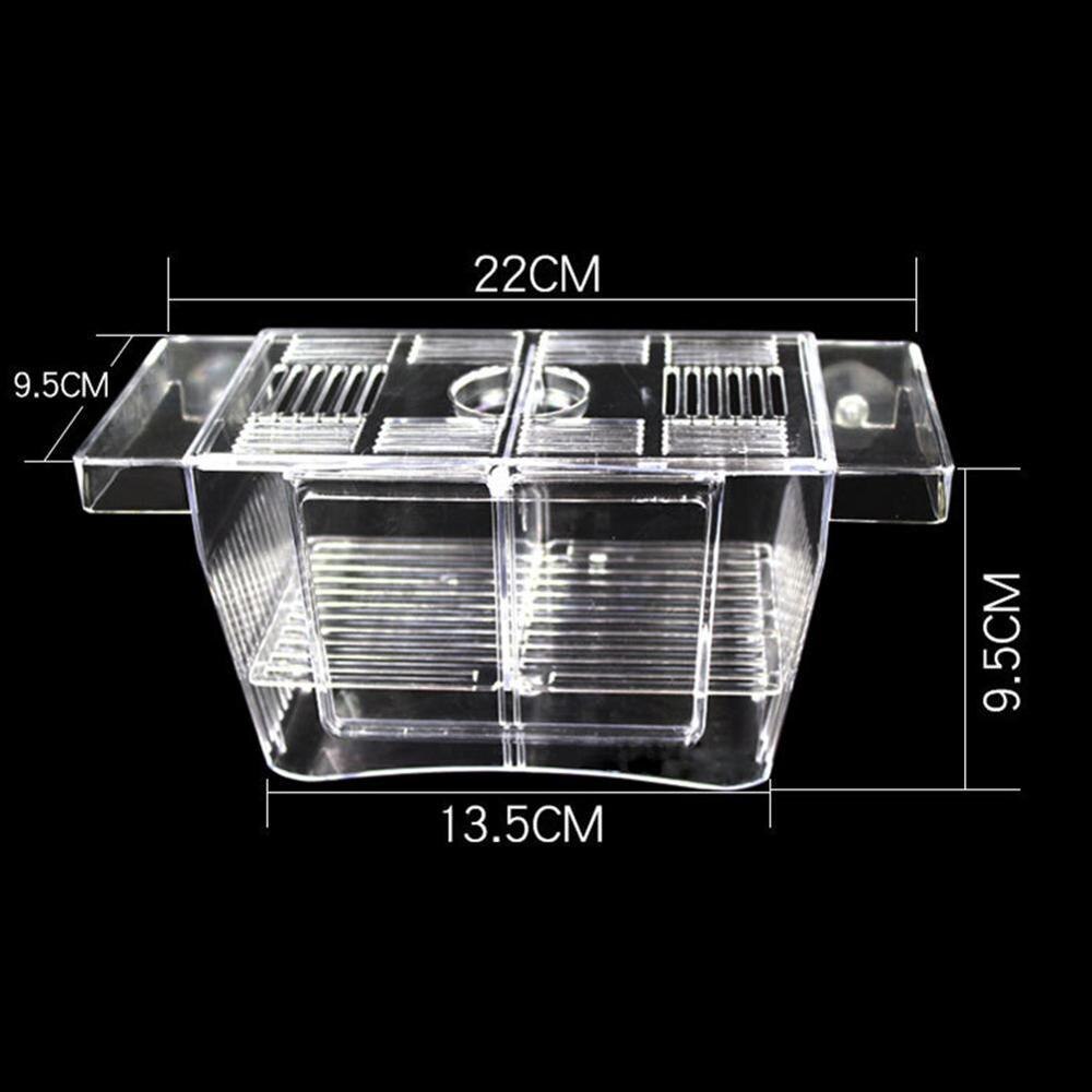 Double-Deck Transparent Acrylic Fish Tank Isolation Holder Breeder Box Aquarium Incubator House Hatching Fish Tank Fish Y2I8