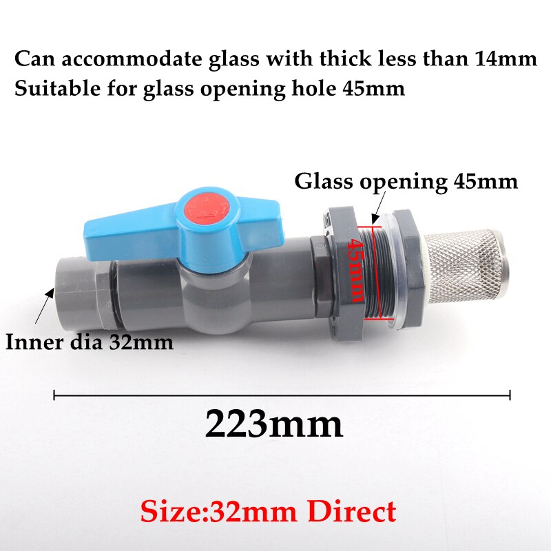 20 25 32 mm 1/2 "~ 1" PVC Water Tank Joint Filte Combination Valve Water Aquarium Fish Tank Connection DIY Combination Suit: Grey 32mm Direct