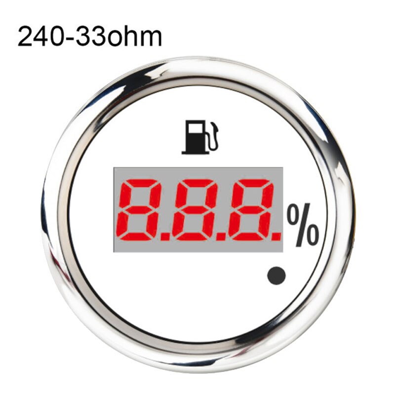 52mm Digital Fuel Level Meter Car Waterproof Gauge Indicator For Engine Motorcycle RV Boat With Alarm: WS2-240-33