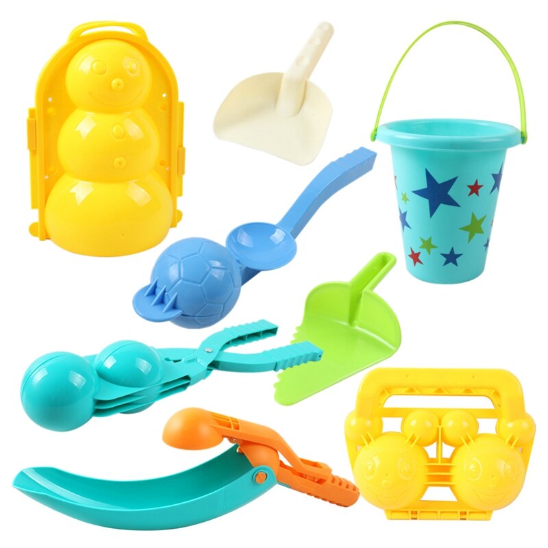 8 Stuks Sneeuwbal Maker Speelgoed Met Box-Sneeuwbal Maken Tool Met Handvat Voor Kinderen Outdoor Activiteiten Kinderen sneeuw Game: Default Title