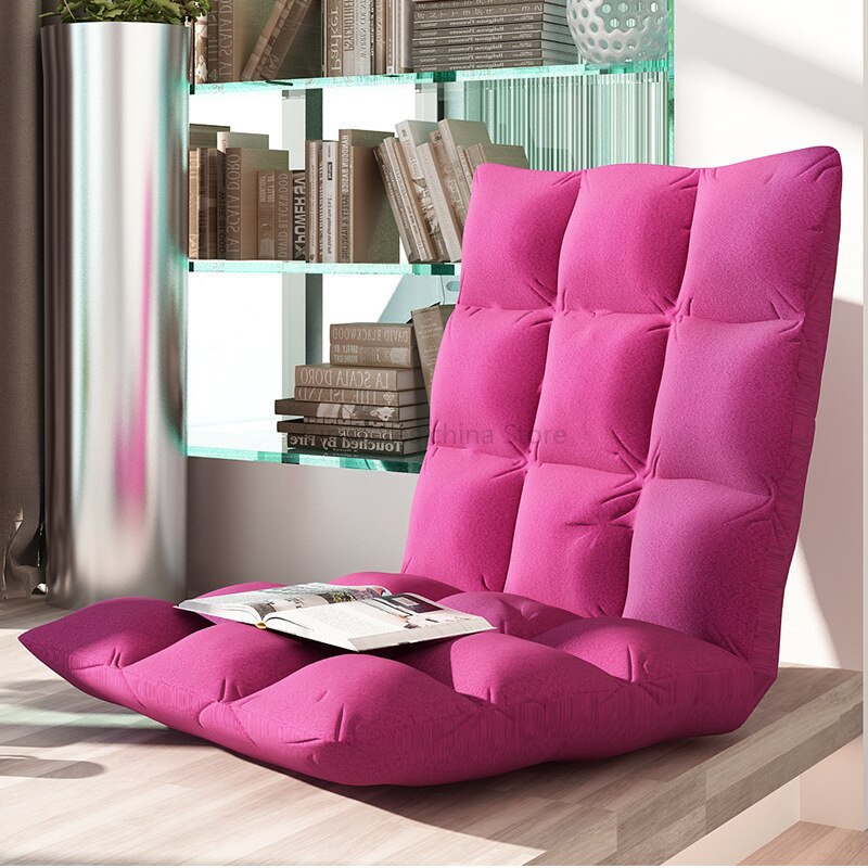 Lille lejlighed stue balkon fritids sofa doven sofa enkelt soveværelse enkel moderne multifunktionel klapstol: Lyserød farve