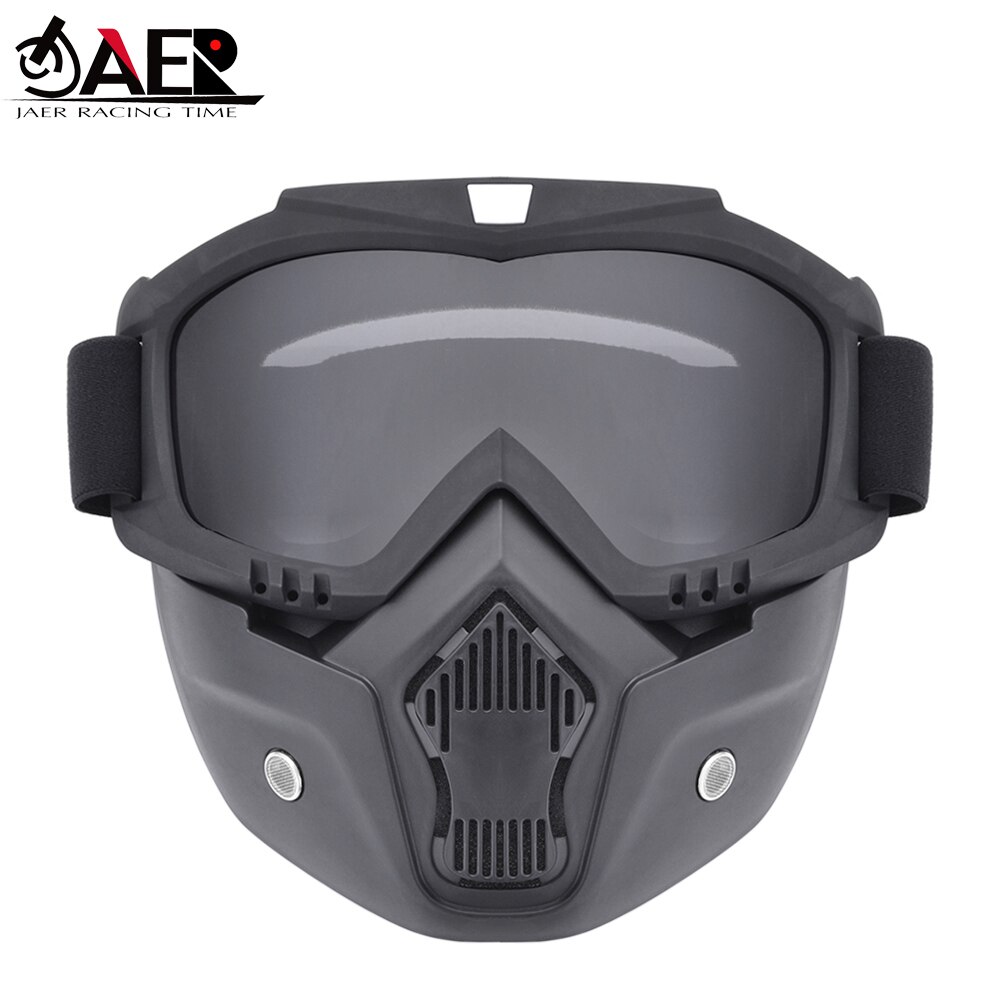 Motorfiets Motocross Goggles Bril Gezichtsmasker Met Afneembare Mond Filter Stofmasker Voor Modulaire Open Gezicht Helmen