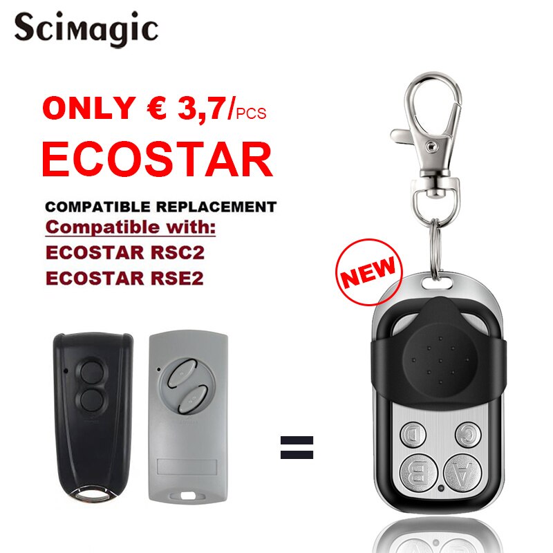 100% Compatibel Ecostar RSC2 RSE2 433 433Mhz Hormann Zwart Grijs Rolling Code Afstandsbediening Lage Prijs