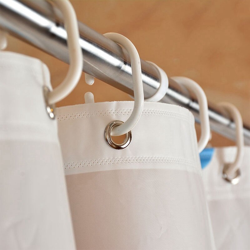 Stainless Steel Adjustable Curtain Rod Tension Rod Cloth Rail Bathroom Anti-Slip No Drilling Rustproof