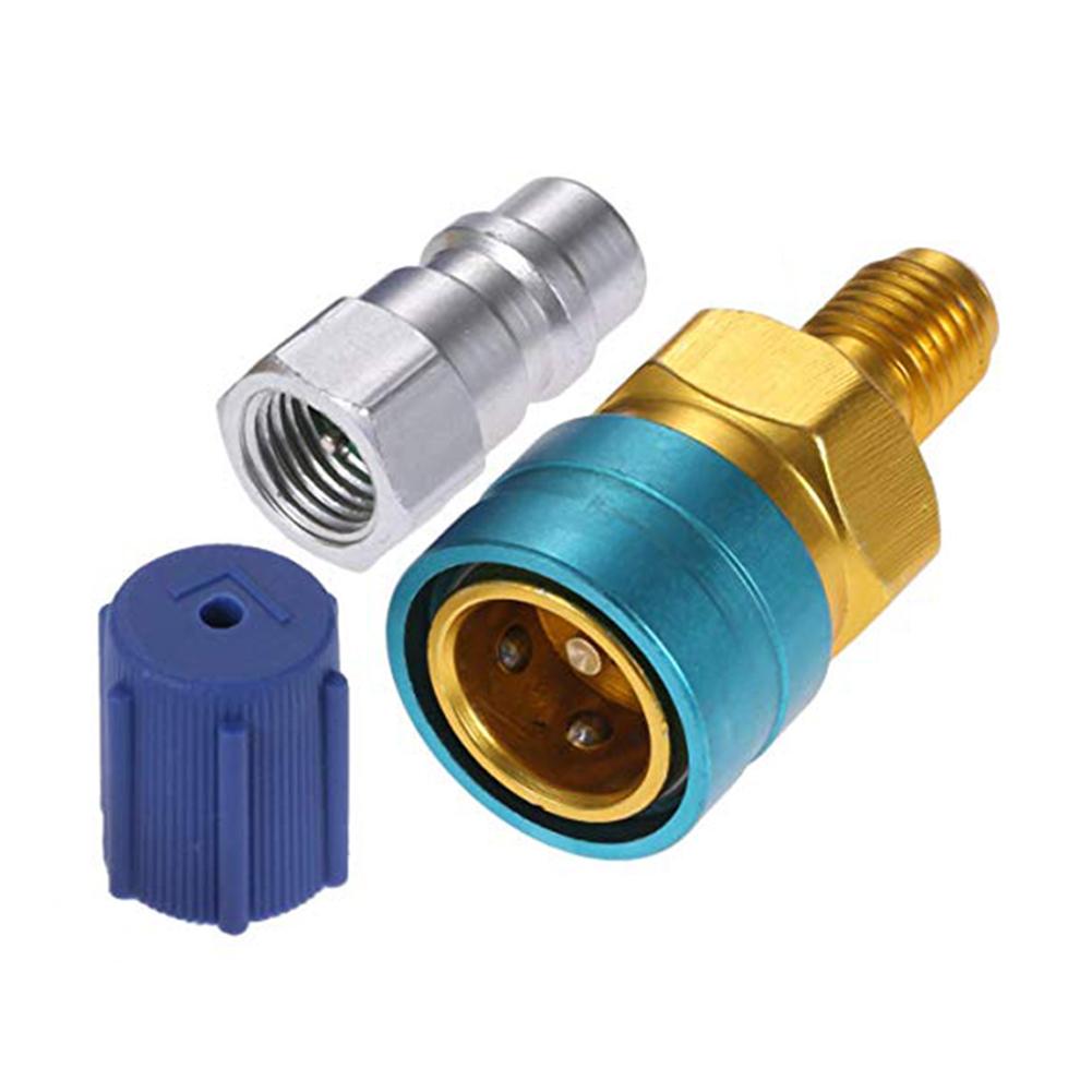 Qiilu Adaptateur Rapide R1234YF Vers R134A - Coupleur Aluminium Pour Climatisation Auto