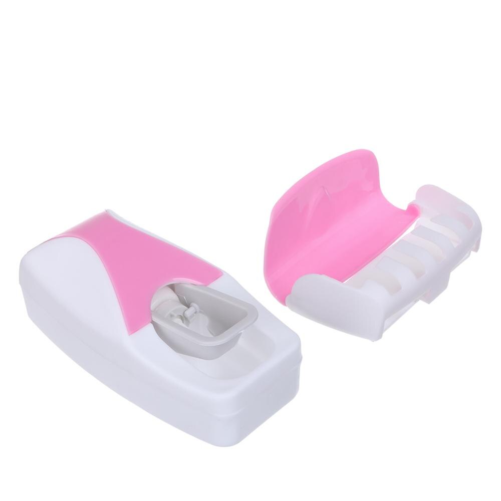 Soporte Set de accesorios de baño para cepillo de dientes, dispensador automático de pasta dental, estante de montaje en pared, utensilios para el baño