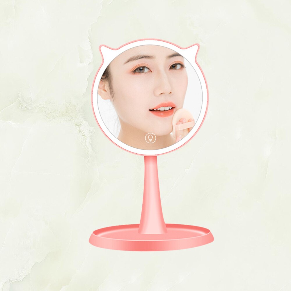 LED Makeup Mirror Fill Light Mirror Rechargeable Desktop Mirror Looking Glass Cosmetic Mirror without Magnifying Glass