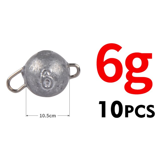 Accessoires de pêche Cheburashka Sinker à tête ronde, poids à puces, leurre souple, groupe Texas, 2g – 18g: 6g 10pcs
