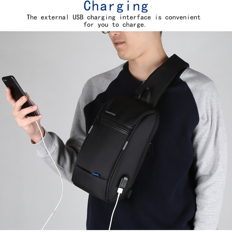 Kingsons 10.1 inch Chest Backpack For Men Women Casual Crossbody Bag Leisure Travel Single Shoulder Backpack