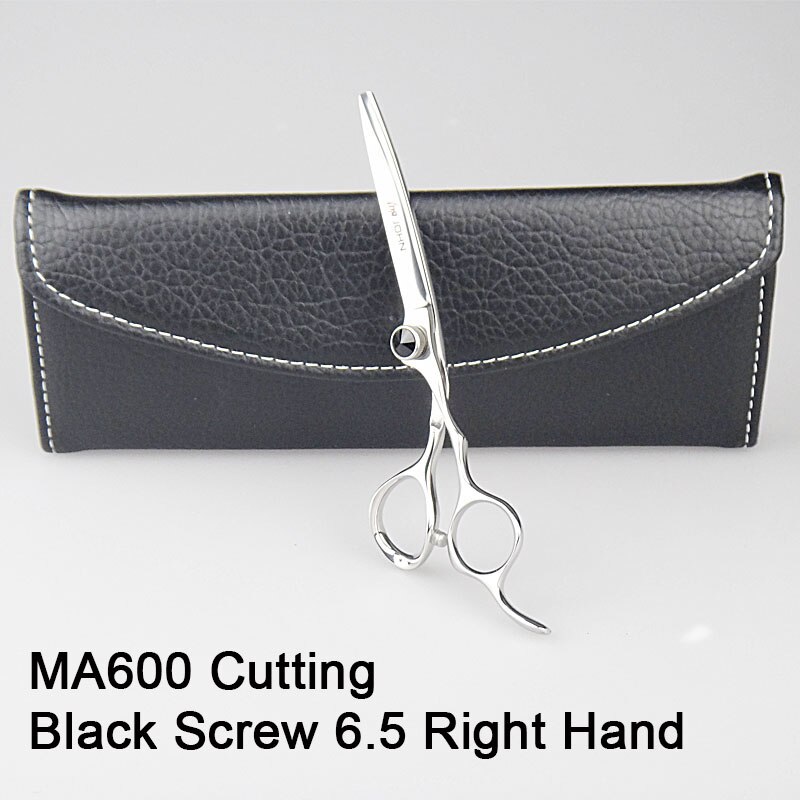 Japanese VG10 Cobalt Alloy John Hairdressing Scissors for Cutting Hair Razor Sharp for Hair Sytlist and Barber Shop: MA600 black screw