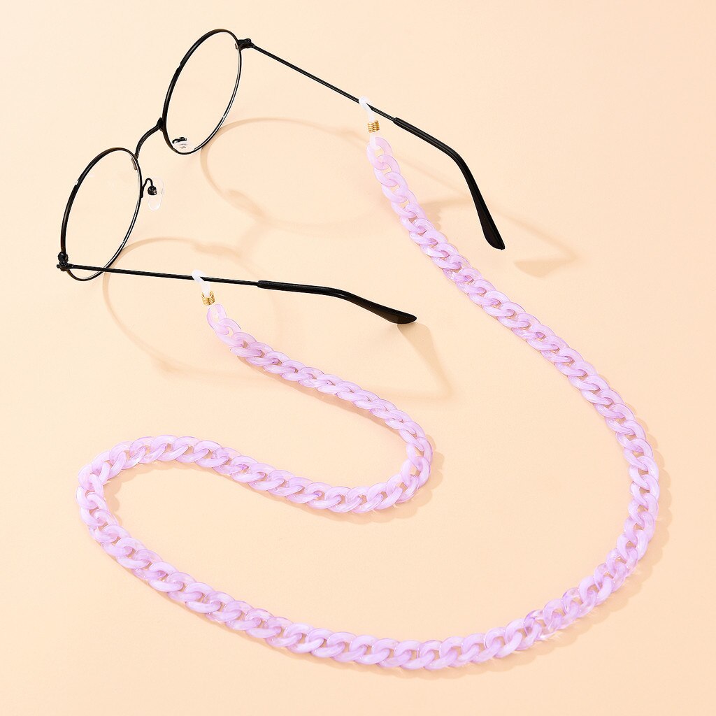 Cadena para gafas antipérdida Unisex, cadena para gafas con cordones, cadena para gafas de lectura, correas para el cuello, soporte para mascarilla, anticarrete, novedad, 1 unidad: Purple