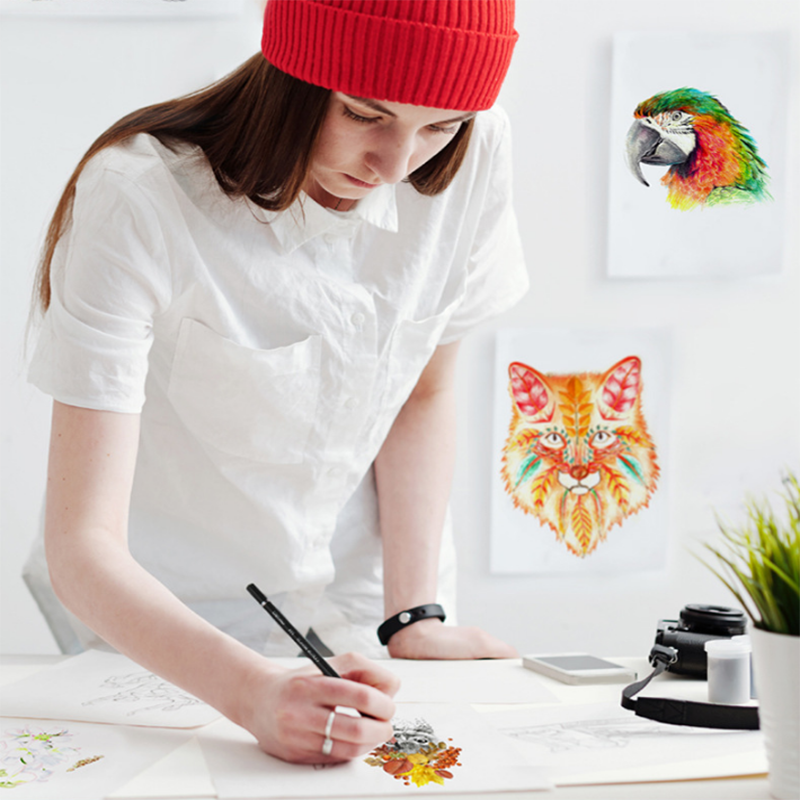 24 Color Sketch Pen Set Senior Oily Colored Pencil Art Set Children Drawing Comic Supplies Student School Office Stationery DIY