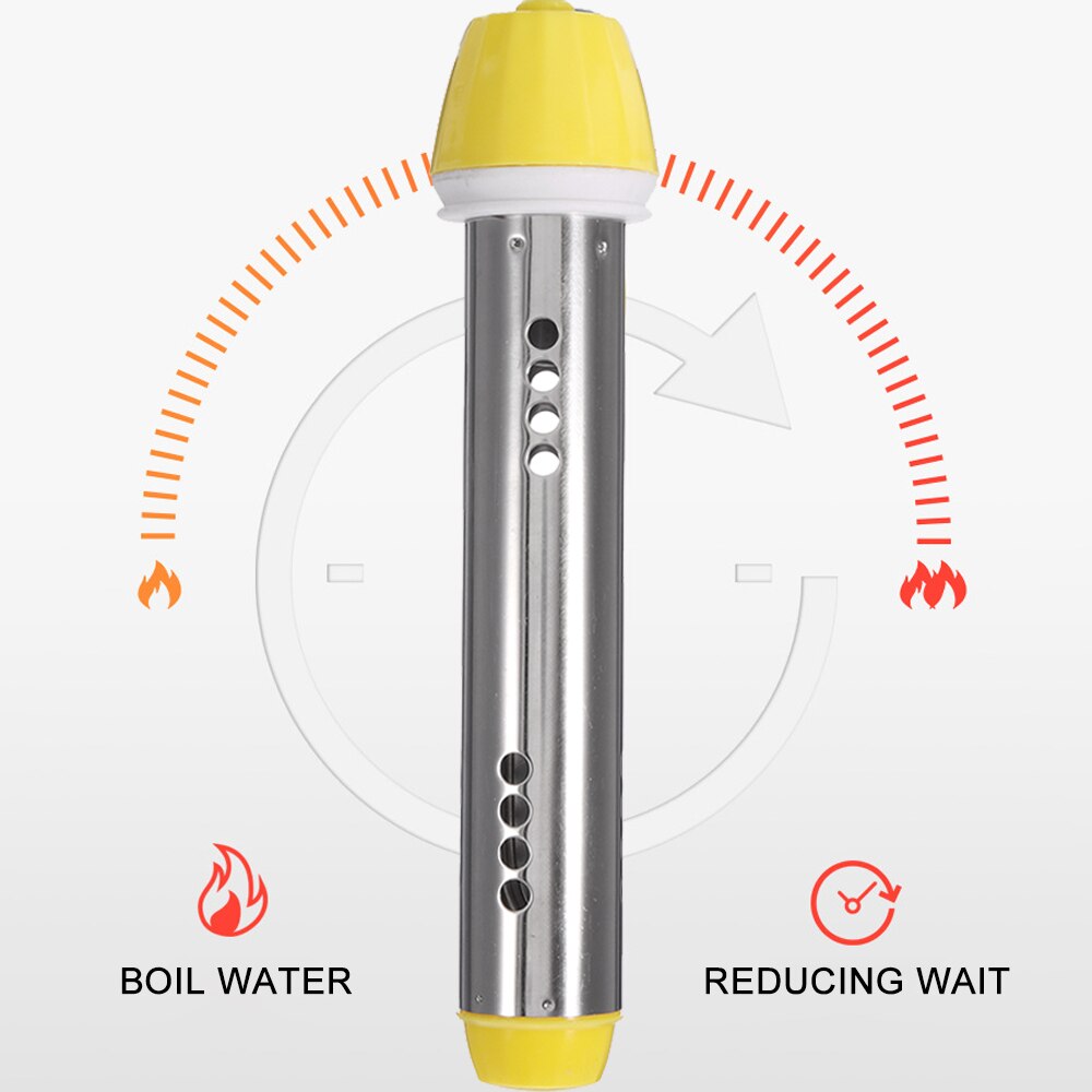 2500W Electric Water Heater Automatic Power-Off Stainless Steel Boiler Fast Immersion Water Heater Rod Bathroom Powerful Pool