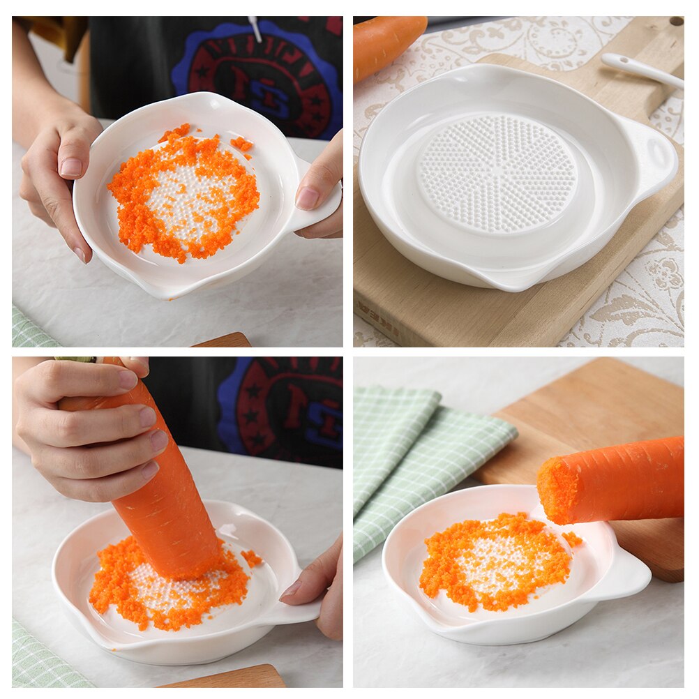1 Pc Gember Rasp Tool Multipurpose Porselein Keramische Babyvoeding Molen Plaat Rasp Plaat Voor Ui Vruchten Gember Knoflook