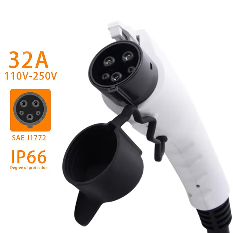 EV Charger Plug SAE J1772 Connector Type 1 16A 3.5KW 32A 7KW for Electric Car Vehicle Charging Station EVSE Wallbox: WHITE