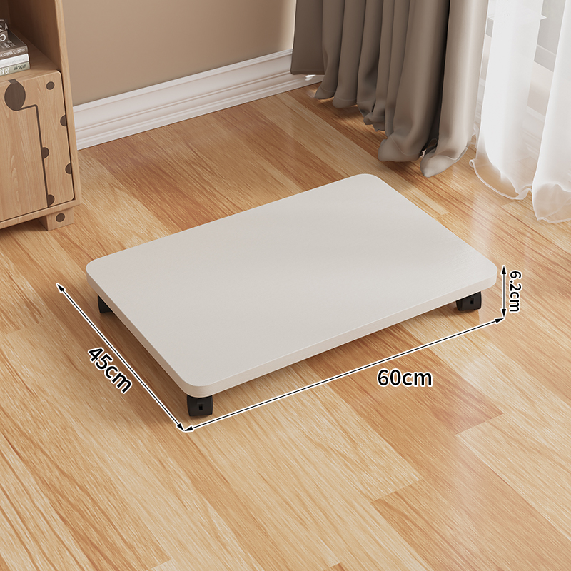 Mobile Storage Box Base with Casters Organizer Box Office Desk under Printer Universal Wheel Braet Kitchen Storage Ra: White-60*45*6.2cm
