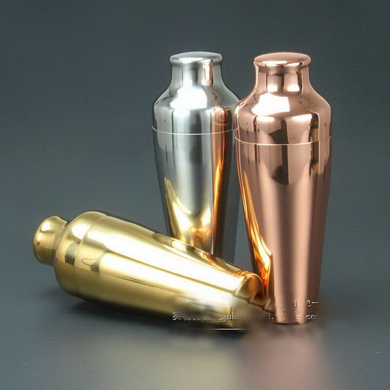cocktail shakers French two-stage flow line deduction Cup 550ml shaker gray/ gold / rose red