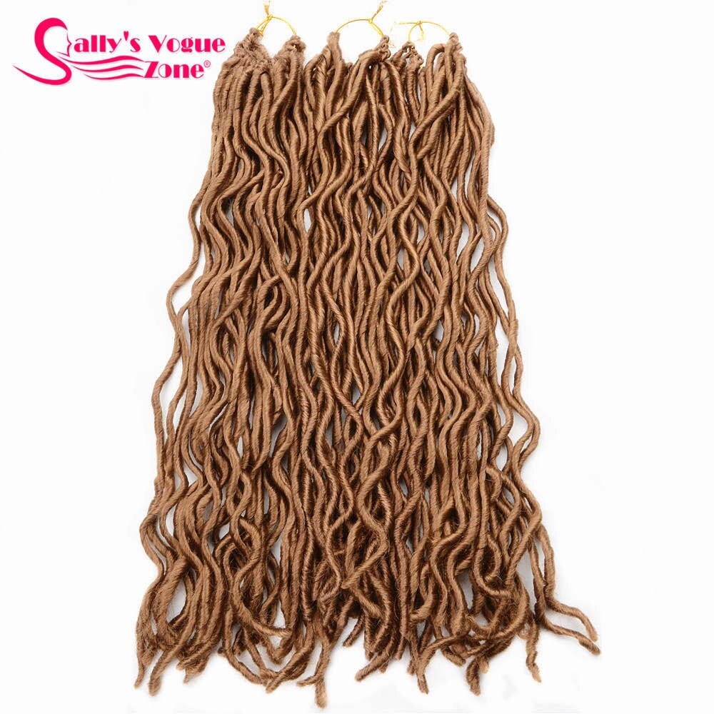 Sallyhair1 Pack 24 Roots/Pack Synthetic Faux Locs Curly 10 18inch 8 Colors Crochet Braids Hair Extension Locks For Black Women