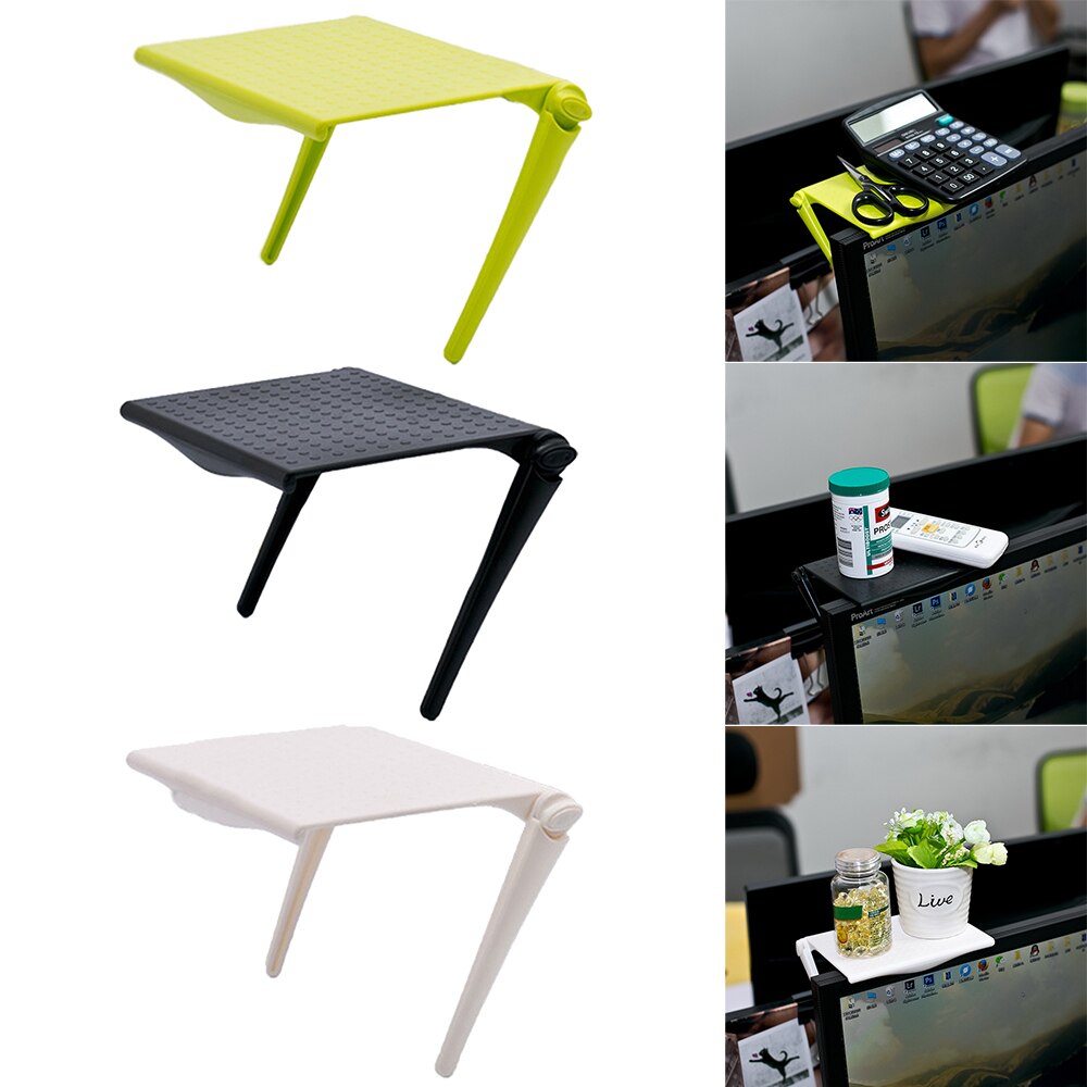 TV support ordinateur moniteur Riser socle de bureau présentoir étagère de rangement bureau en plastique bureau à domicile poste de travail de bureau organisateur 4 pièces
