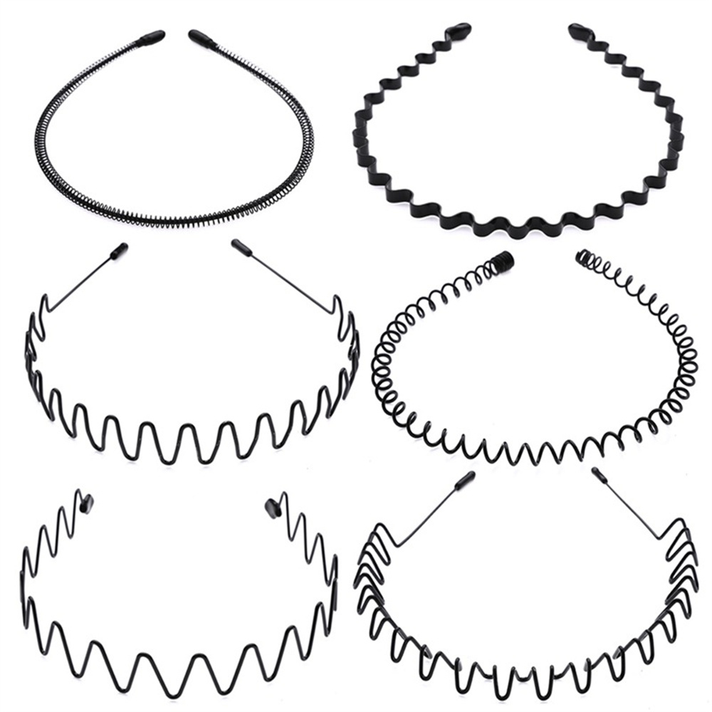 Diadema de Metal Invisible negra Simple, aro deportivo Unisex para el pelo, diadema para lavarse la cara, accesorios para el cabello para mujer