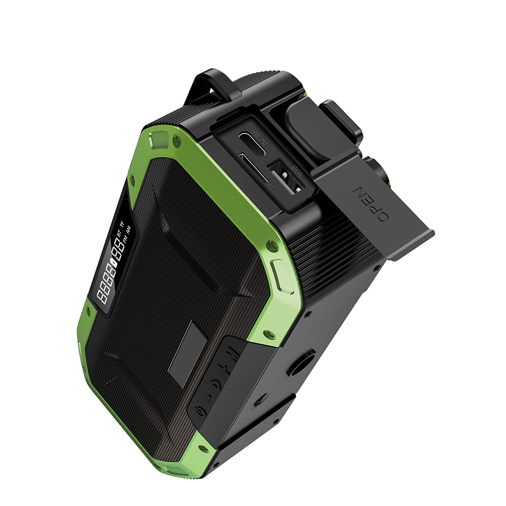 Portable BT5.0 Speaker Hand Crank Solar Radio AM/FM Multifunctional Weather RADIO Receiver With Flashlight Emergency Power Bank