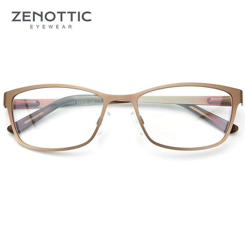 ZENOTTIC-gafas con montura metálica para mujer, a la lentes ópticas cuadradas, gafas graduadas para miopía, Marco BT8018