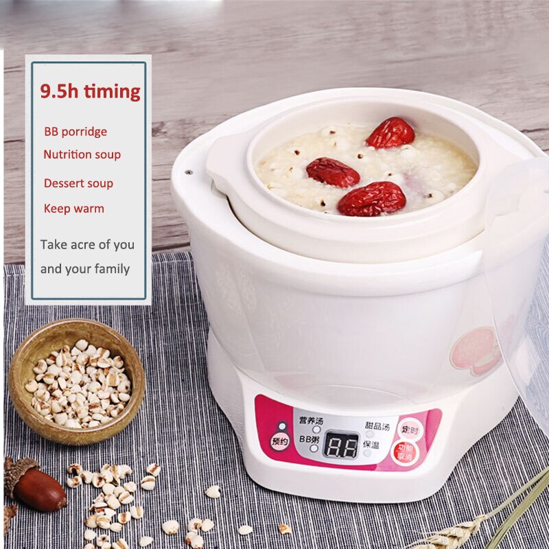 0.7L Elektrische Slowcooker DDZ-7B Mini Smart Baby voedsel Fornuis Keramische Timing stoven tonic soep pap Vogelnest kookpan