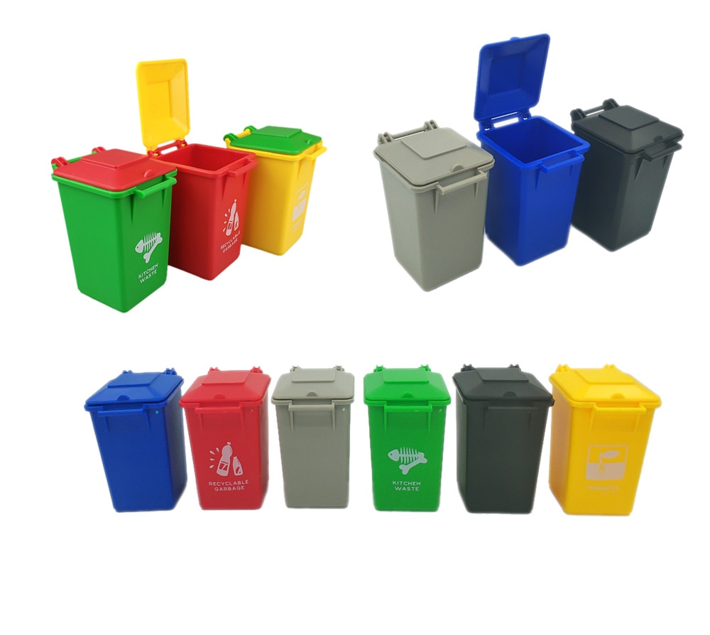 Straßenrand Müll und Recyceln Können Set Bleistift Tasse Halter Einzigen Lkw Dosen