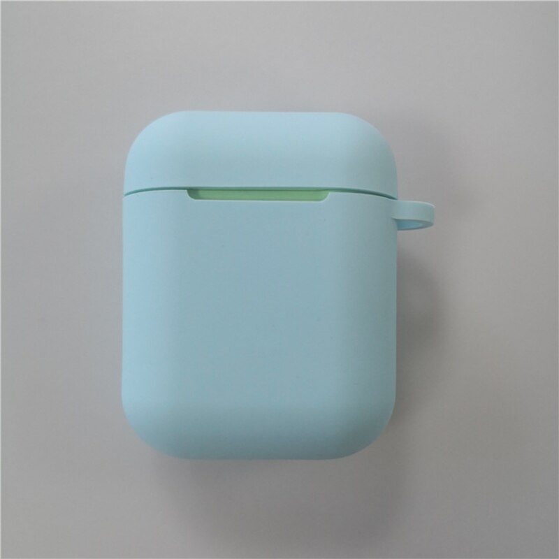 Para apple i9s/i10/i11/i12 sem fio bluetooth fone de ouvido macio silicone capa protetora caso caixa de armazenamento escudo i12 fone de ouvido casos: light blue
