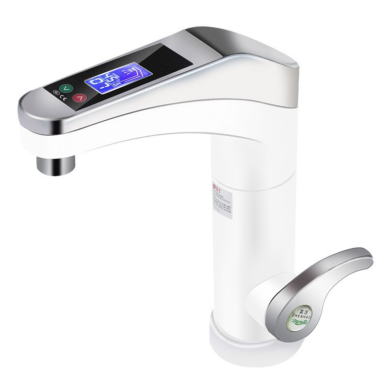 500-3500W Grote Touch-screen Elektrische Boiler Draaibaar Water Kraan Instant Kraan Warm En Koud Voor badkamer Keuken: white