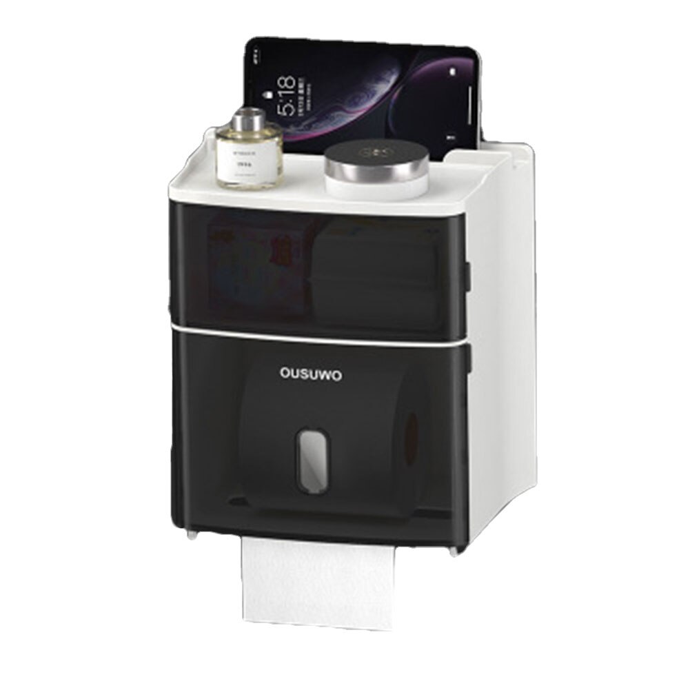 Tray Roll Paper Tube Storage Box Toilet Paper Holder Waterproof Wall Mounted Toilet Paper Tray Tissue Box Shelf Bathroom Product: B