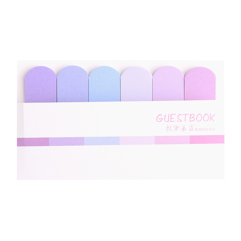 6 Colors Gradient Cute Kawaii Memo Pad Sticky Notes Index Posted It Planner Stickers Notepads Stationery Office School Supplie