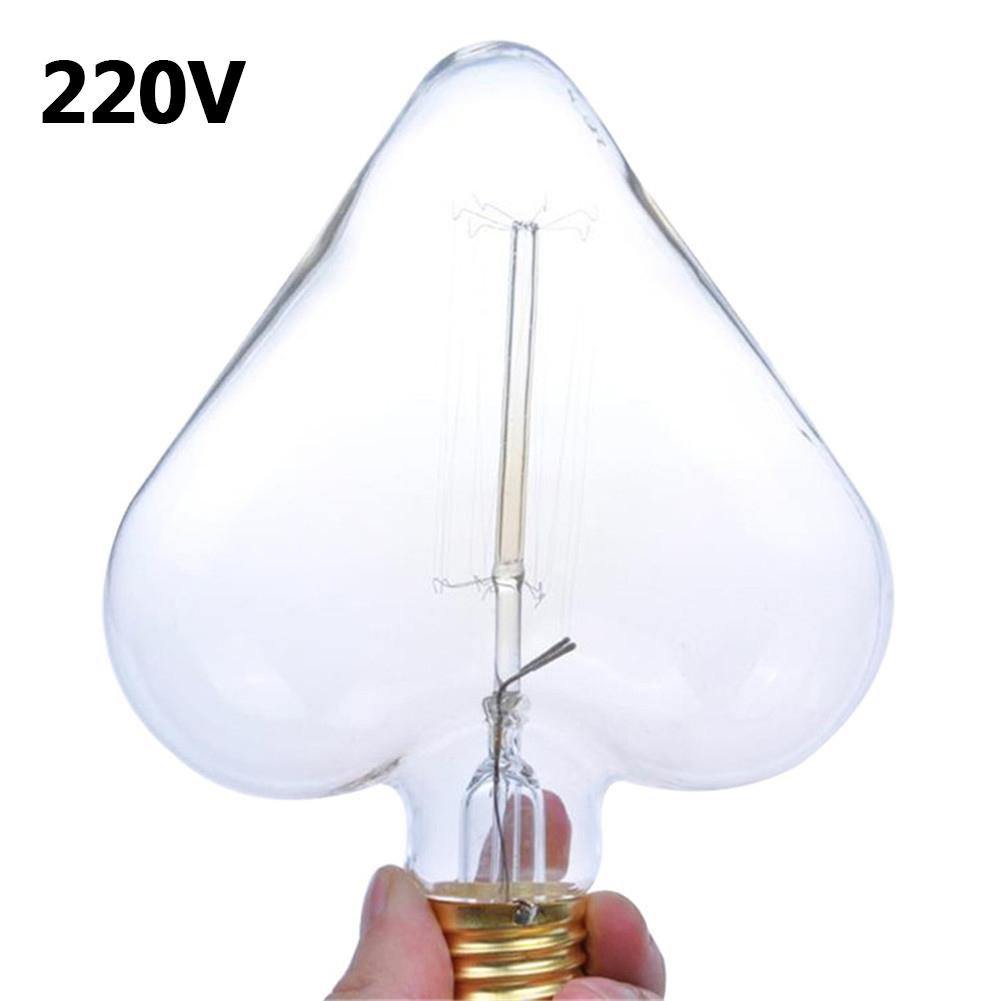 E27 Retro Edison Bulb Star Heart Shaped Beautiful High Brightness Bulb Glass Warm White Light Beautiful And: C