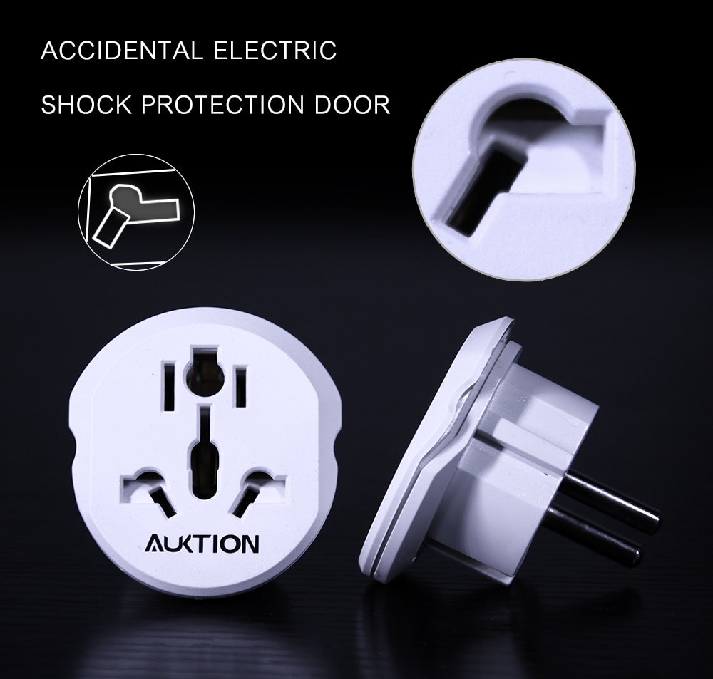 Auktion eu adapter 16a elektriske stik us uk au til eu stik universal strømskinne stik konverter euro  ac 220v til hjemrejse