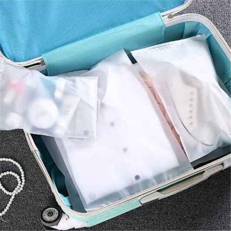 Bolsa de almacenamiento transparente e impermeable para viaje de negocios, bolsa de embalaje sellada para equipaje, ropa interior, acabado