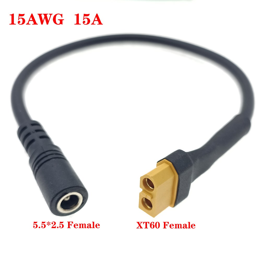 1 Uds 10A Ultra-suave XT60 conector macho hembra a DC 5525/DC5521 Cable de alimentación para reparación de campo multirotor Fly FPV aplicar: Azul