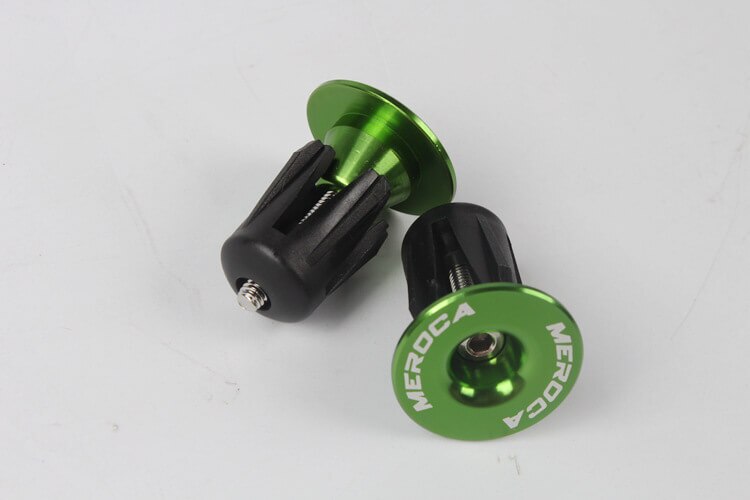 MEROCA-Tapones para manillar de bicicleta de montaña, accesorios para manillar de bicicleta de carretera, tapas expansibles, mango de aleación de aluminio, decoración de bicicletas en varios colores: Green