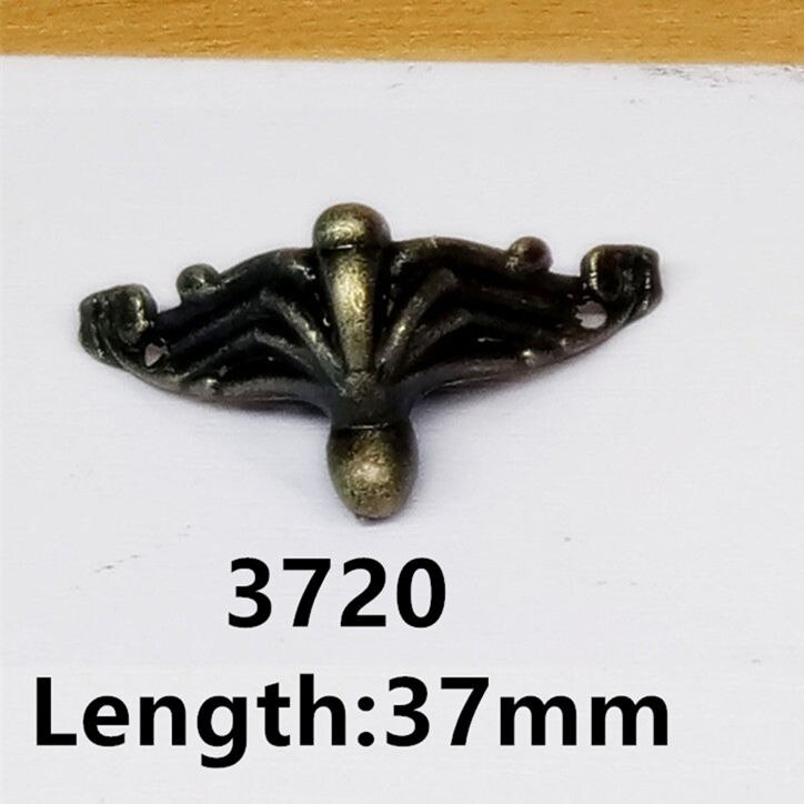 4 st 37*20mm/42*30mm antik mässing vintage brons smycken kista träfodral dekorativa fötter ben möbelhjul med skruvar: 3720 x 4 st