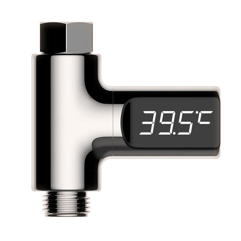 Faucet Shower Thermometer LED Digital Shower Thermometer Battery Free Visible Accurate Real Time Water Temperature Monitor: Default Title