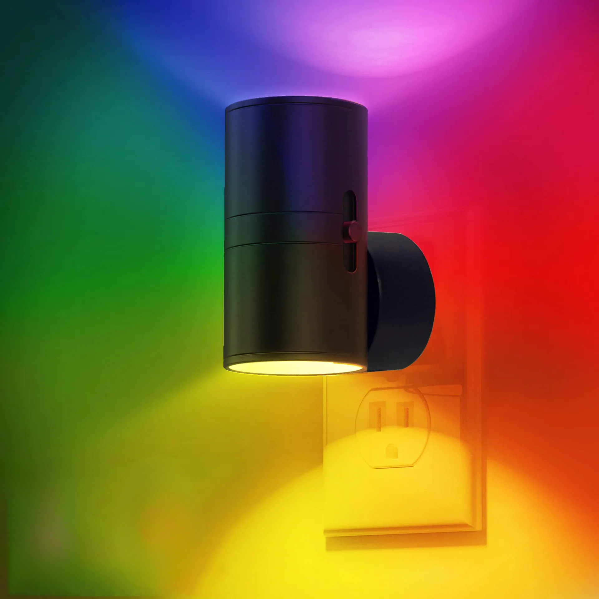 Luz LED nocturna cilíndrica enchufable lámpara de pared moderna Sensor brillo ajustable luces nocturnas regulables para pasillo dormitorio: Marrón / US
