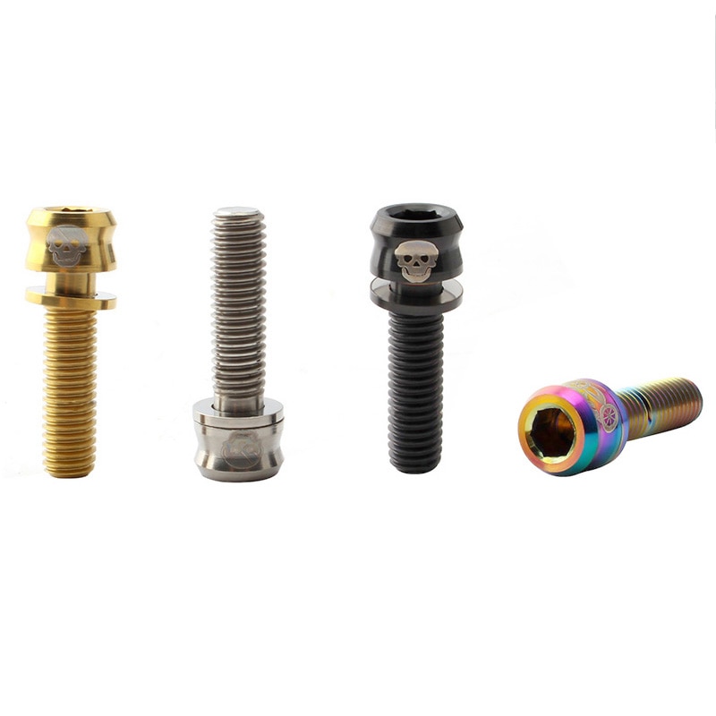 MUQZI Cykel Styr Møtrikker - M5x15/17/19mm Titanium Legering - 4 stk - MTB Racercykel