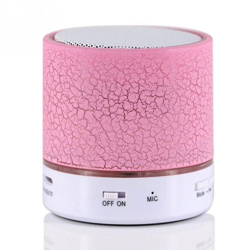 Portable Mini Bluetooth Speakers Wireless Hands Free LED Speaker TF USB FM Sound Music For iPhone X Samsung Mobile Phone: Pink