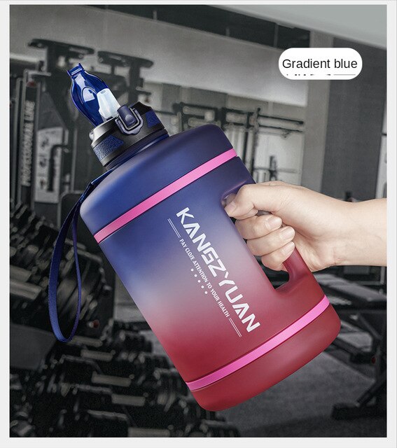 RUOX Net-hervidor de agua de paja para deportes, Cubo de botella de agua resistente al calor: Gradient Blue Red