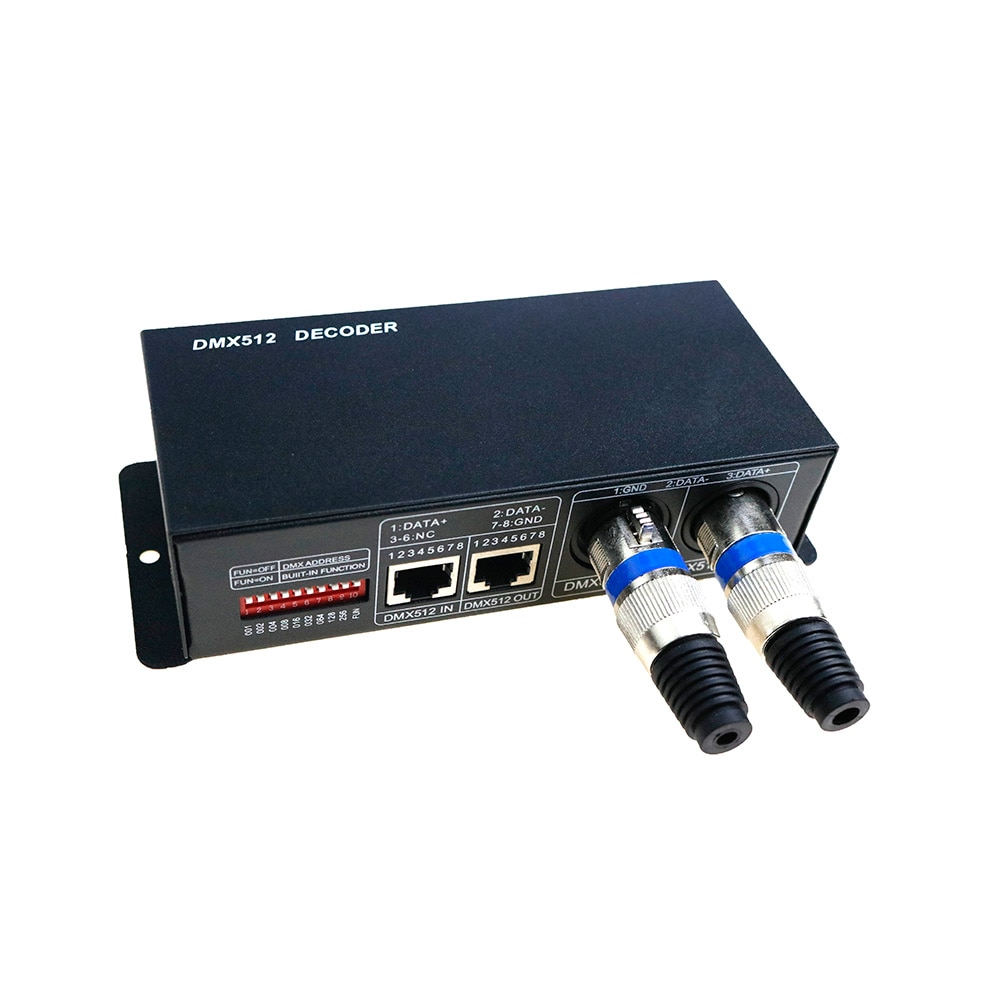 3ch dc12-24v rgb dmx 512 decoder led-controller, rgb led dmx 512 decoder 3 kanaal *8a voor led-lamp led-striplicht