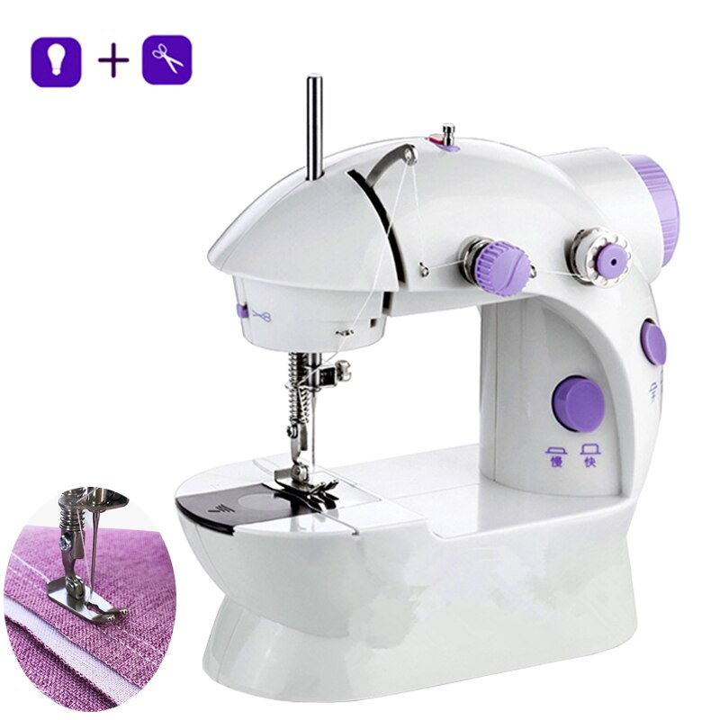 Mini Electrical Sewing Machine Household Portable Sewing Tailor With Lamp Thread Cutter Dual Speed Adjust Desktop Sewing Machine