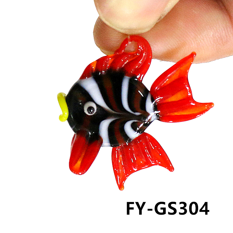 Flottant verre clair bulle boule assorti mignon miniature marine poisson figurine charm pendentif pour aquarium aquarium aquarium aquarium aquarium décoration accessoires: Rouge
