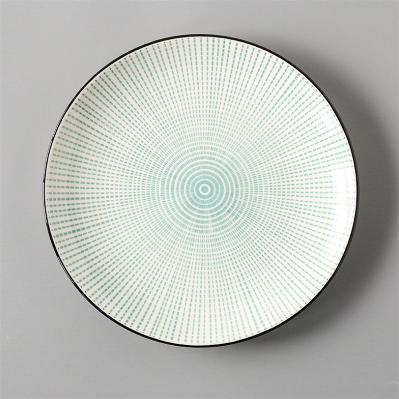 Japanese Style 8 Inch Ceramic Under Glazed Vegetable Dinner Plate Simple Dessert Plate Household Small Steak Dish Food Container: H